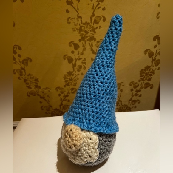 3/$50 Hand Crocheted Scandinavian Christmas Gnome Blue & Gray! - Picture 7 of 10